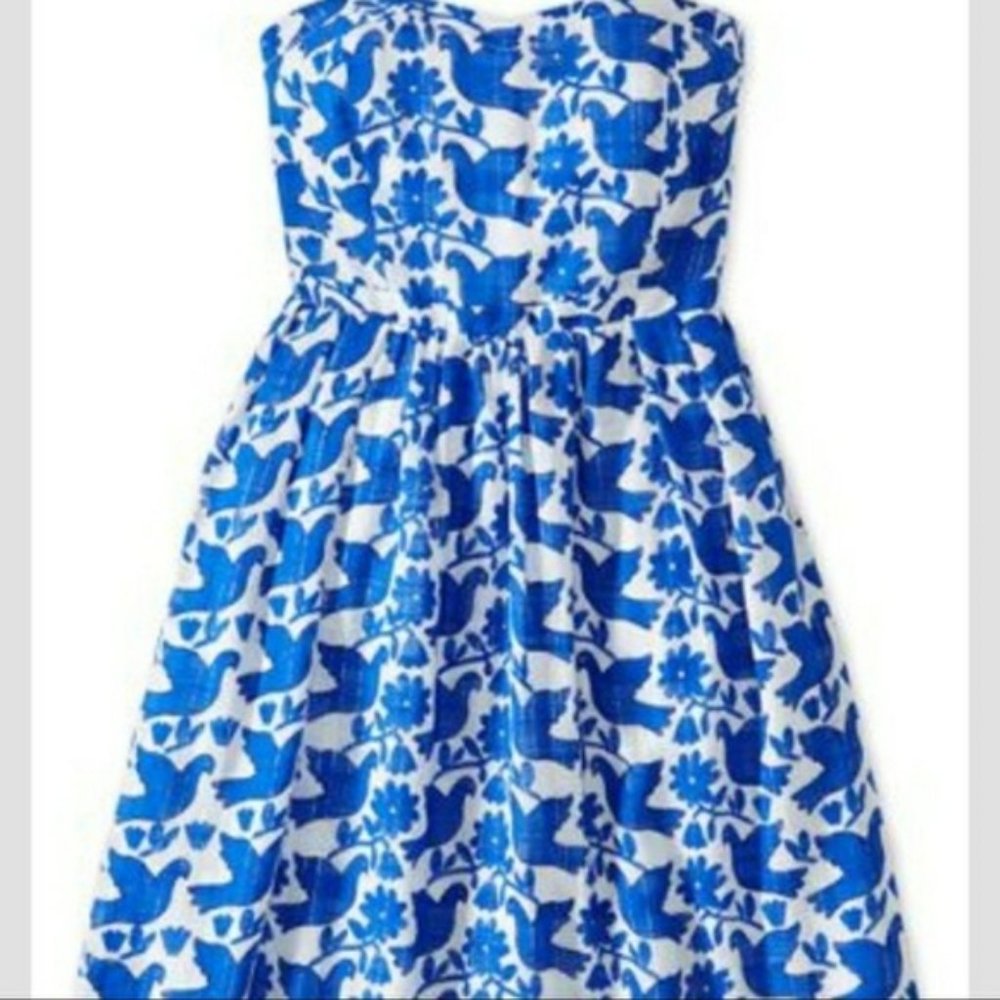 Old Navy Size 6 Blue White Dove Strapless Dress